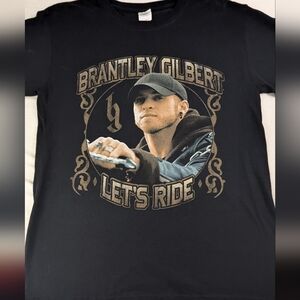 Brantley Gilbert Let's Ride 2013 Vintage Concert Tee Cities/States on Back Med.